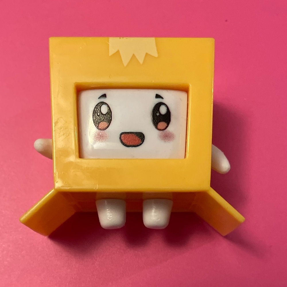 Yellow and White lanky box  Toy with Cute Face
